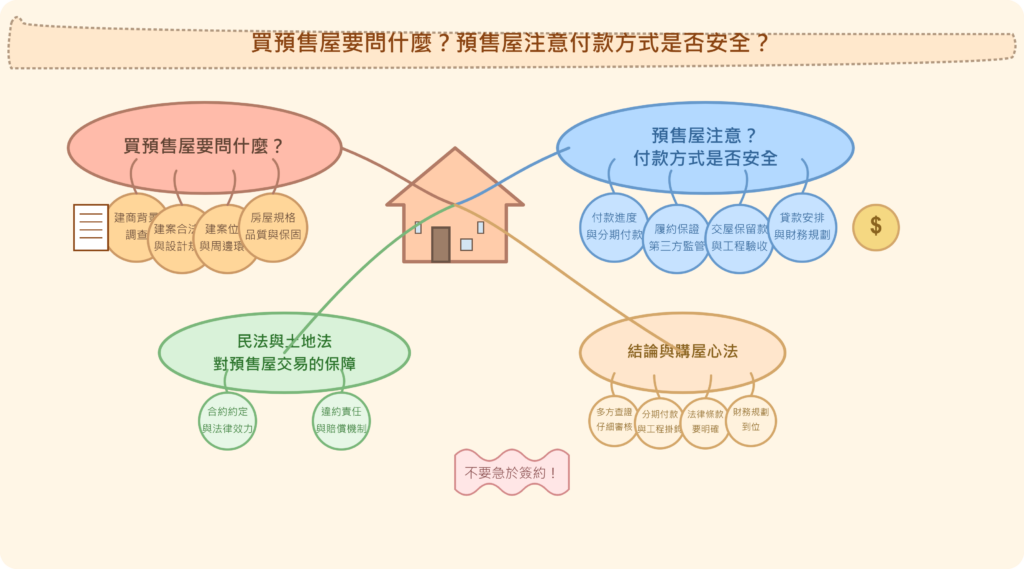 預售屋注意付款方式是否安全?心智圖
